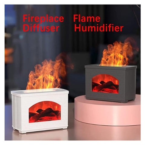 Umidificator cu efect de flacară șemineu, difuzor de uleiuri esențiale, aroma terapie, 270 ml – imagine principală