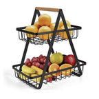 Coș pentru fructe metalic pentru fructe și legume cu 2 etaje, 27x17 cm – imagine principală