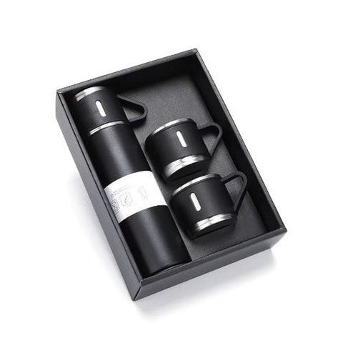 Set 3 piese: Termos 500 ml + 2 cesti, otel inoxidabil – imagine principală