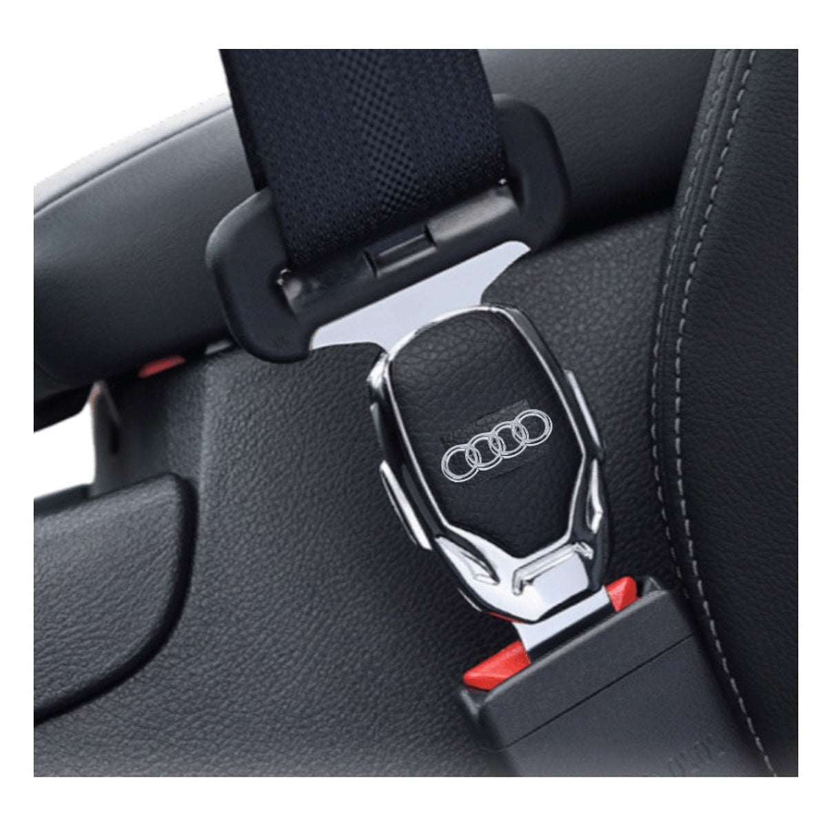 Centură falsă auto, AUDI, piele și chrom, 1 BUC – imagine principală