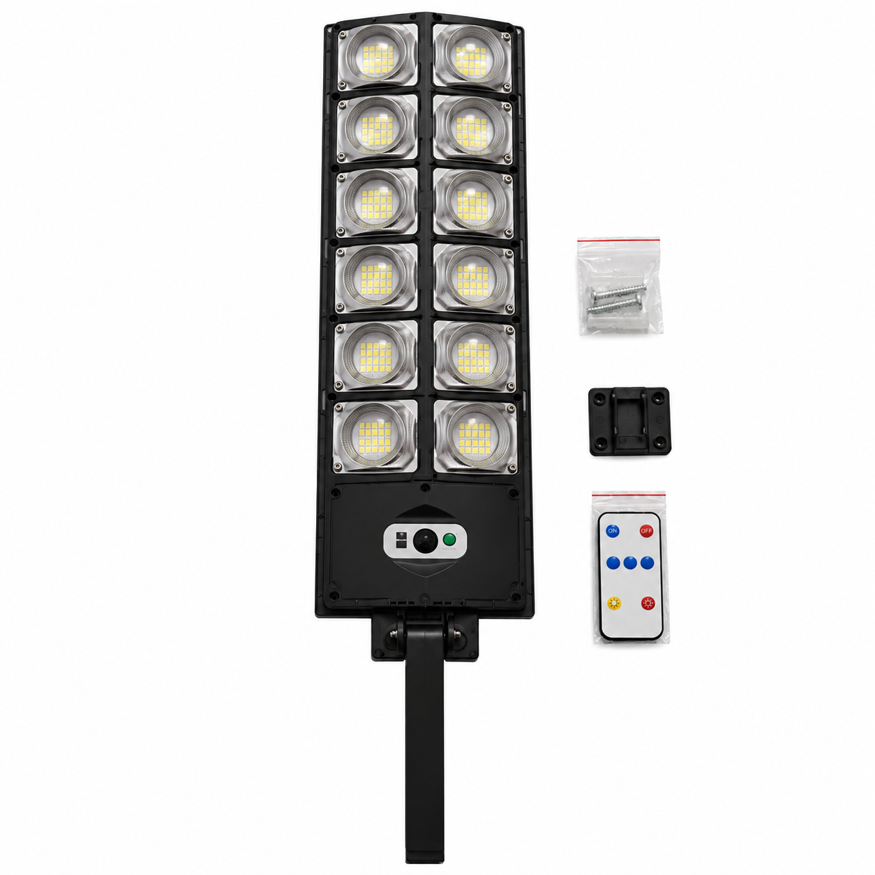 Lampă solară W789A-6 cu telecomandă și accesorii de montaj