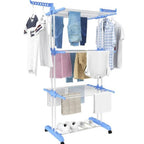 Uscator Vertical pentru Rufe Haine Mobil si Pliabil cu Suport Umerase, Inaltime 175 cm