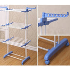 Uscator Vertical pentru Rufe Haine Mobil si Pliabil cu Suport Umerase, Inaltime 175 cm