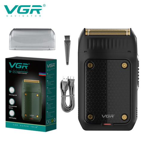 Aparat de ras electric VGR V-353 cu folie dublă, pentru barbă, față și contur, USB, autonomie 60 minute