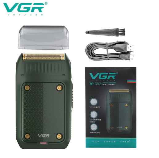 Aparat de ras electric VGR V-353 cu folie dublă, pentru barbă, față și contur, USB, autonomie 60 minute