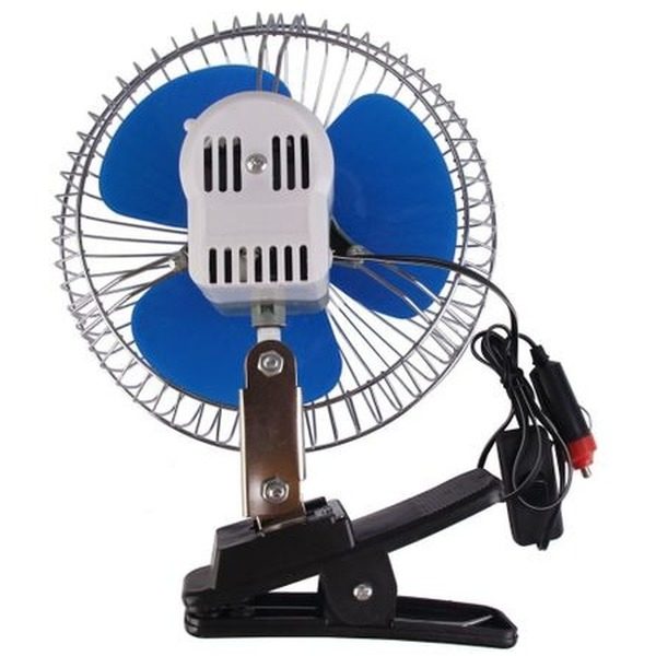 Ventilator auto cu grilă metalică și suport de fixare