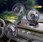 Ventilator auto dublu, rotație la 360°, cu plăcuță pentru număr de telefon – imagine 1