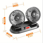 Ventilator auto dublu, rotație la 360°, cu plăcuță pentru număr de telefon – imagine 8