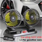 Ventilator auto dublu, rotație la 360°, cu plăcuță pentru număr de telefon – imagine 9