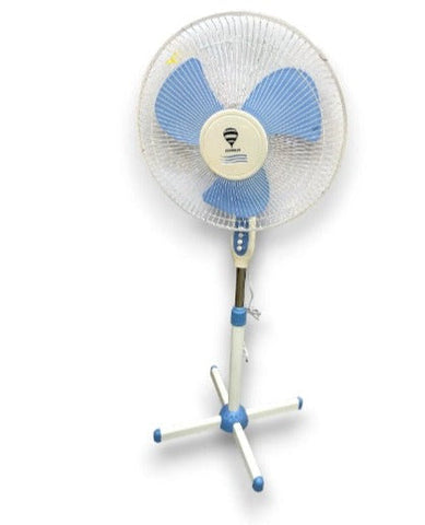 Ventilator cu picior Zeppelin, 40 cm, 3 trepte, alb și albastru – imagine 1