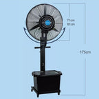 Ventilator industrial cu pulverizare de apă, 260 W, diametru 71 cm, picior reglabil – imagine 2