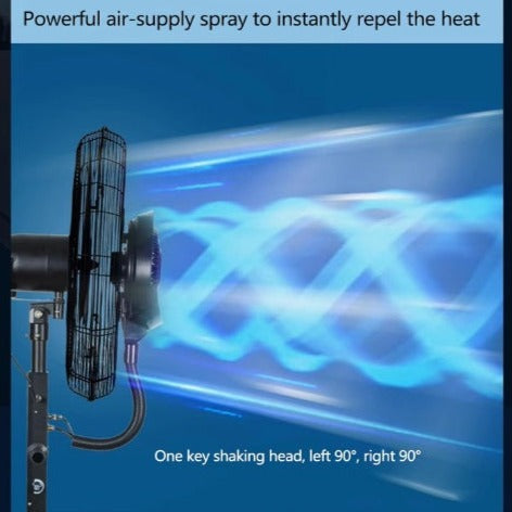 Ventilator industrial cu pulverizare de apă, 260 W, diametru 71 cm, picior reglabil – imagine 5
