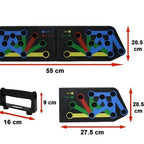 Placă pentru flotări multifuncțională, cu mânere, pentru piept, umeri, spate și triceps, 55 cm