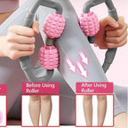 Aparat manual pentru masaj muscular, cu 5 role