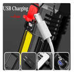 Lanternă cu 5 leduri + 1 LED COB lateral, rază lungă de iluminare