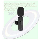 Microfon Lavalieră Omnidirectional Wireless, LED, USB, captare sunet 360 grade