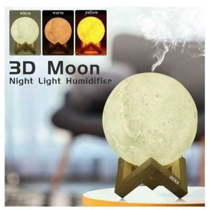 Lampa de veghe cu umidificator, Luna Moon 3D, Aromaterapie