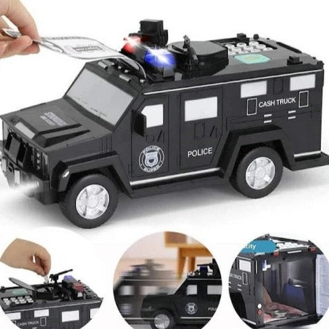 🚔Pusculita in forma de masina de politie cu amprenta si cod PIN