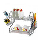 Scurgător pentru vase, supraetajat din inox, 40.5 x 25 x 37.5 cm