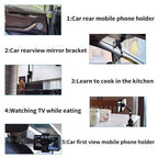 Suport auto Mirror Holder, Ajustabil, Rotire 360 grade, Negru