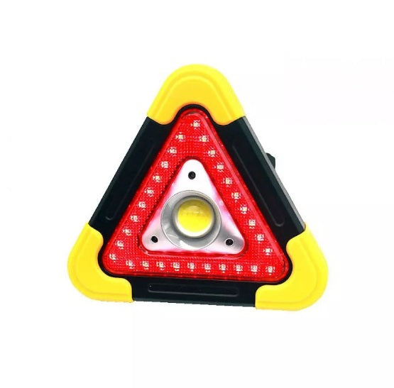 Triunghi reflectorizant cu 1 LED, încărcare solară sau USB, luminozitate reglabilă