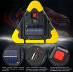 Triunghi reflectorizant cu 1 LED, încărcare solară sau USB, luminozitate reglabilă